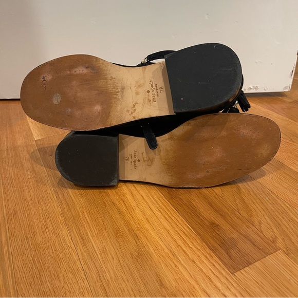 Kate Spade NY Saddle Black Suede Back Bow Tassel boots size 7.5 - Picture 7 of 16